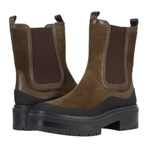NEW Sam Edelman Lulia Lug Sole platform boots in alphine green suede size 8.5